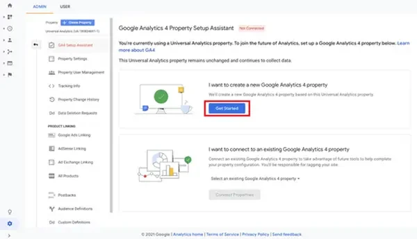 Propiedades Google Analytics 4