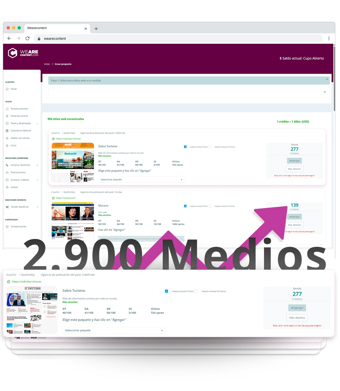 Plataforma Líder en Compra de Menciones en Medios para Linkbuilding