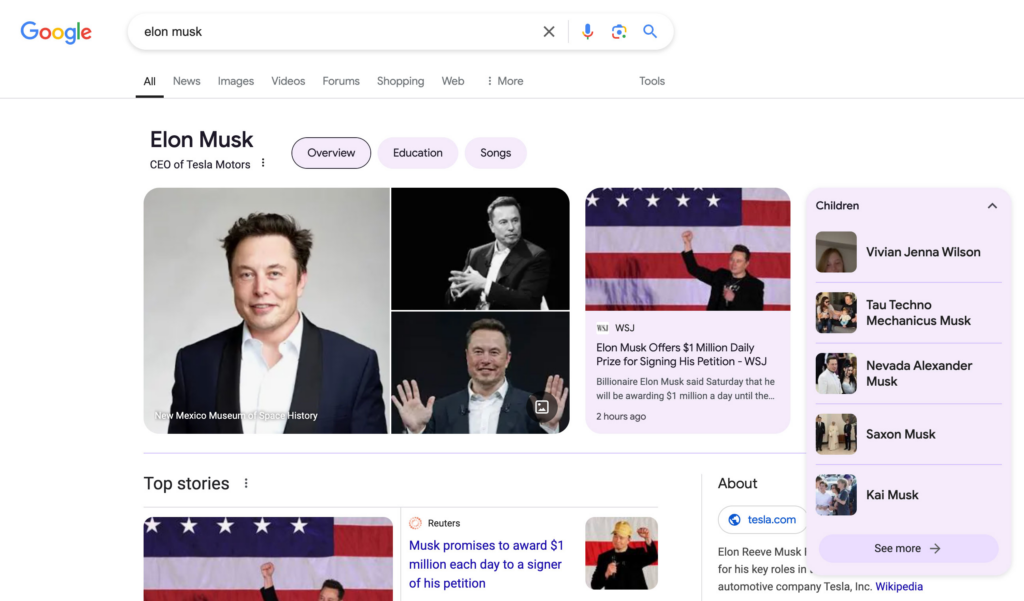Zero clicks searches: paneles de conocimiento