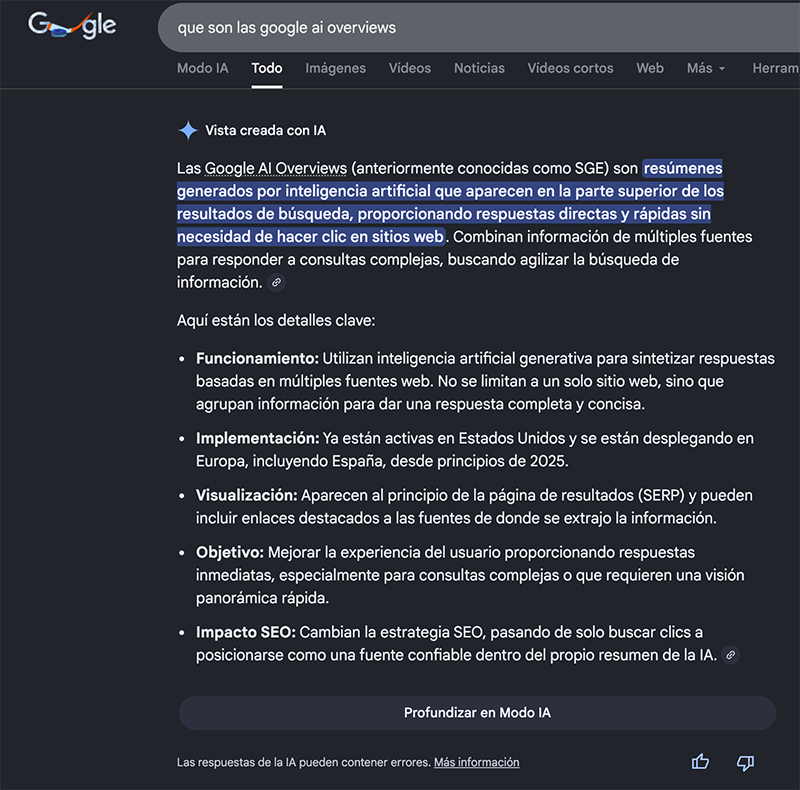Zero clicks searches: AI overviews